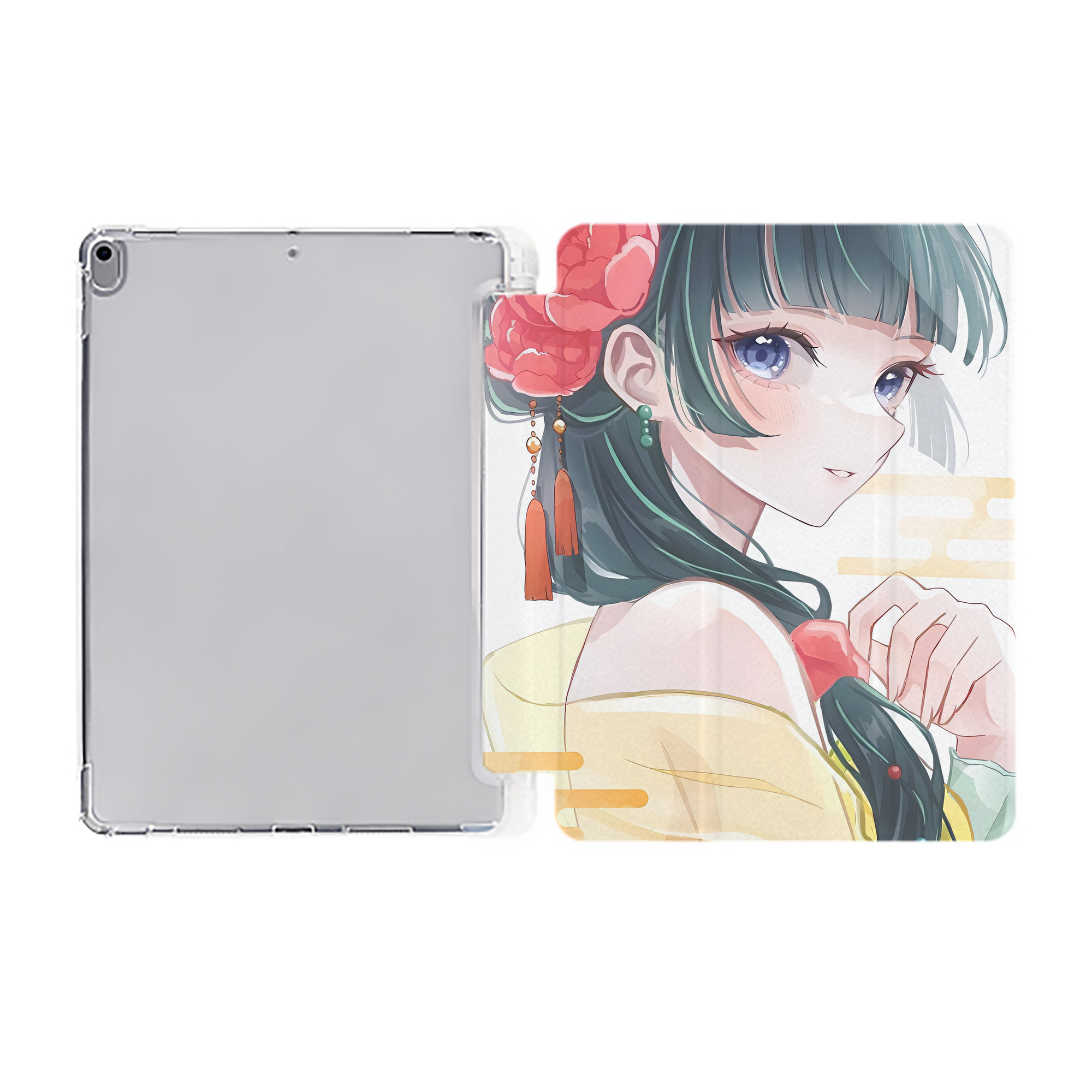 （画像用） 薬屋のひとりごと The Apothecary Diaries IPad ケース ペン収納付き 三つ折りスタンド PUレザー×シリコン 対応機種9.5/10.5/10.9インチ